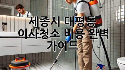 세종시 대평동 이사청소 비용 완벽 가이드