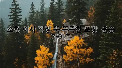소형 이사, 걱정 뚝! 똑똑한 포장 & 운송 가이드